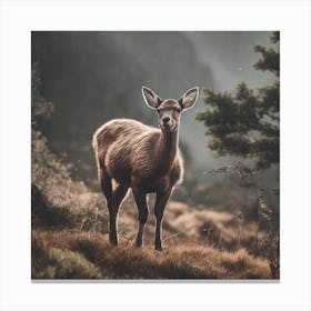 Deer In The Forest Canvas Print