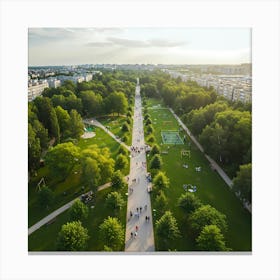 Aerial View Of A Park Canvas Print