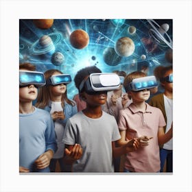 Children In Vr Glasses Canvas Print