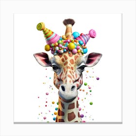 Birthday Giraffe 7 Canvas Print