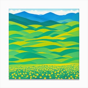 Yellow Flowers In The Meadow Canvas Print