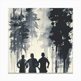 Three Men In The Woods Canvas Print