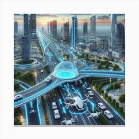 Futuristic Cityscape 55 Canvas Print