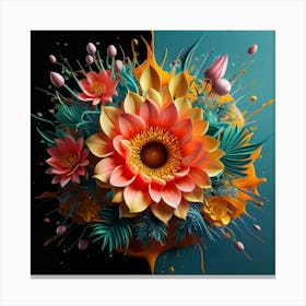 Splash flowers spring Canvas Print