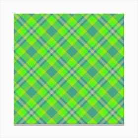 Green Plaid Fabric 5 Canvas Print