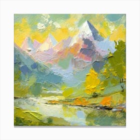 Firefly An Illustration Of A Beautiful Majestic Cinematic Tranquil Mountain Landscape In Neutral Col (8) Canvas Print