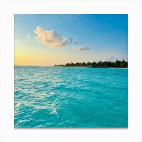 Relax Ocean Glow Earth Horizon Idylli Light Calm Dawn Paradise Sunrise Splash Banner At (13) Canvas Print