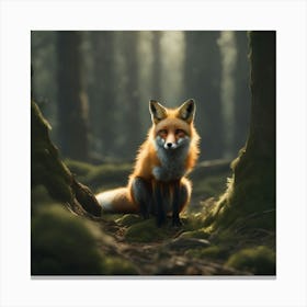 Red Fox In The Forest 60 Canvas Print