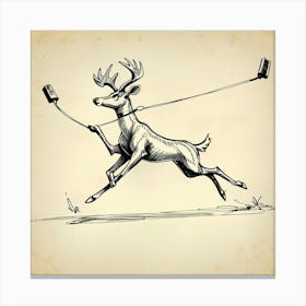 Deer With Cell Phone Canvas Print