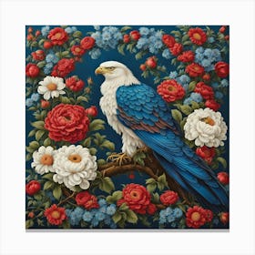 Eagle With Flowers Canvas Print