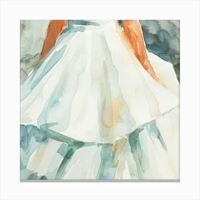 Watercolor Bridal Dress Close Up 1 Canvas Print