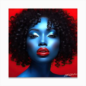 Red On Blue - Blue Beauty Canvas Print