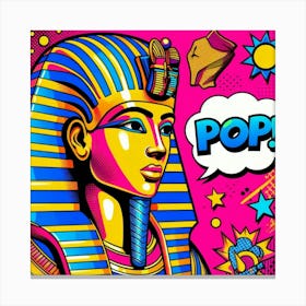 Pop Egyptian Pharaoh Akhentaur Canvas Print