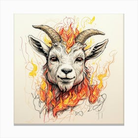 Goat In Flames 36 Canvas Print