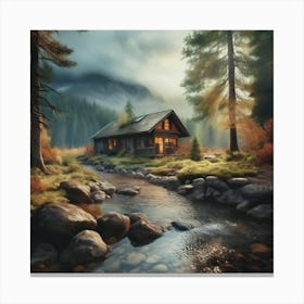 Cabin In The Woods 11 Canvas Print