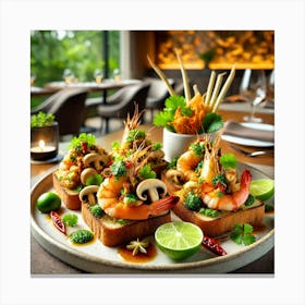 Tom Yum Bruschetta Canvas Print