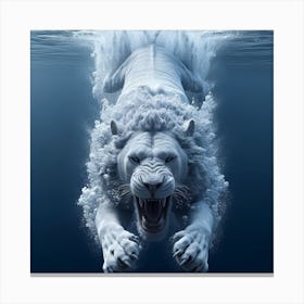 White Lion Underwater 1 Canvas Print