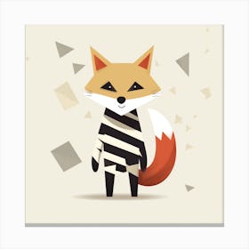Fox In Stripes Canvas Print