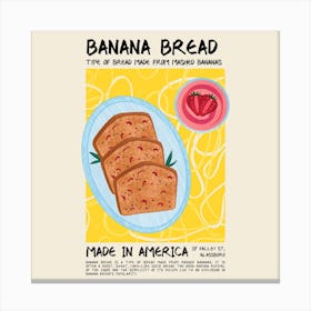 Banana Bread Square Canvas Print