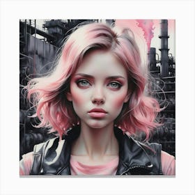 Pink Haired Girl Canvas Print