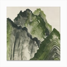 Japanese Watercolour Of Mount Kita 6 Canvas Print