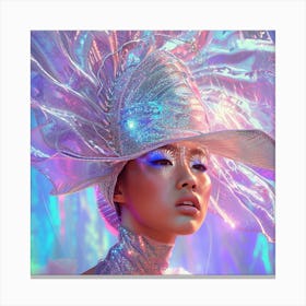 Asian Woman In A Hat Canvas Print