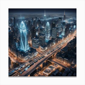 Futuristic Cityscape 16 Canvas Print