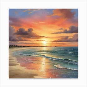 Sunset On The Beach 8 Canvas Print