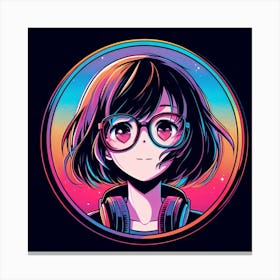 Anime Girl With Glasses 9 Canvas Print