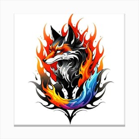 Fire Fox Tattoo Canvas Print