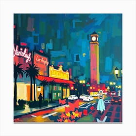 Clock Tower At Night Canvas Print