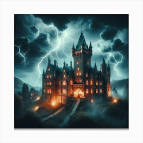 Castle At Night 6 Canvas Print