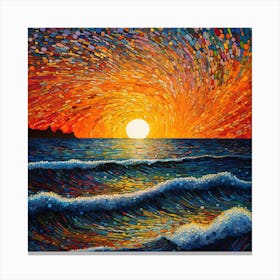 Sunset Over The Ocean 1 Canvas Print