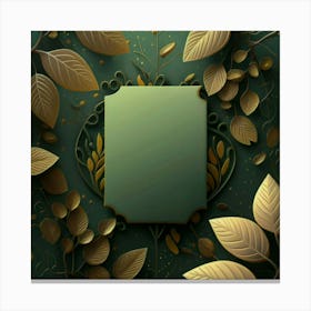 Frame With Leaves Canvas Print