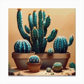 Cactus Still Life Canvas Print