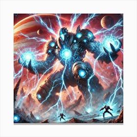 A Sci Fi Depiction Of Zephyros, The Storm Titan, U Canvas Print