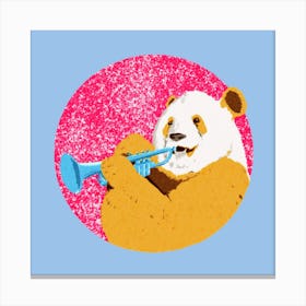 Panda Bear Playing Trumpet, animals, music, illustration, wall art Canvas Print