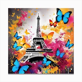 Paris With Butterflies 106 Canvas Print