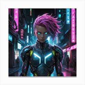 Girl In A Futuristic Outfit Canvas Print