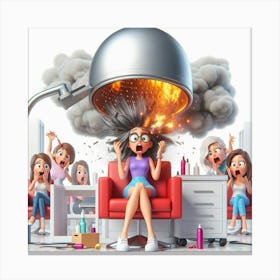 Bad day at the beauty shop 5 Canvas Print