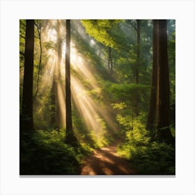 Sunbeams In The Forest 1 Canvas Print