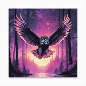 Owl In Flight Canvas Print