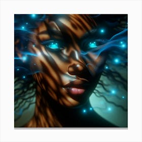 Black Woman With Blue Eyes 6 Canvas Print