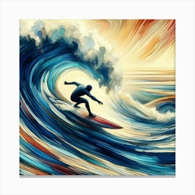 Surfer On A Wave 1 Canvas Print