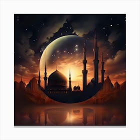 Islamic City At Night Canvas Print