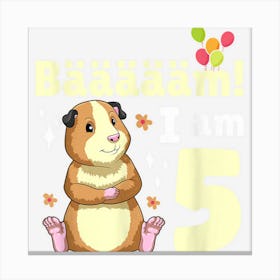 5th Birthday Guinea Pig Themed Birthday Party 5 Years Old 1 Canvas Print