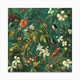 Birds In The Tree Art Canvas Print