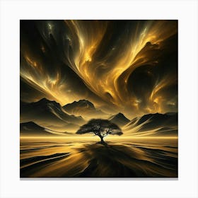 Lone Tree In The Desert 9 Canvas Print