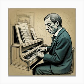 Pianist playing piano Canvas Print
