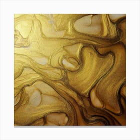 Gold Abstract Painting Canvas Print